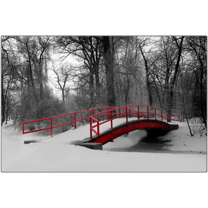 "The Red Bridge" Metal Print