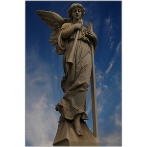 Angel Holding Flute - Metal Print