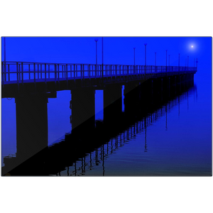 "Bleu Bridge" Metal Print