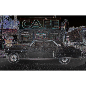 "Vintage Car at Motown Café" Metal Print