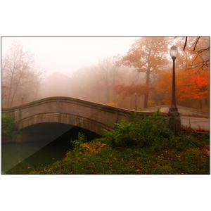 "Fall Bridge" Metal Print